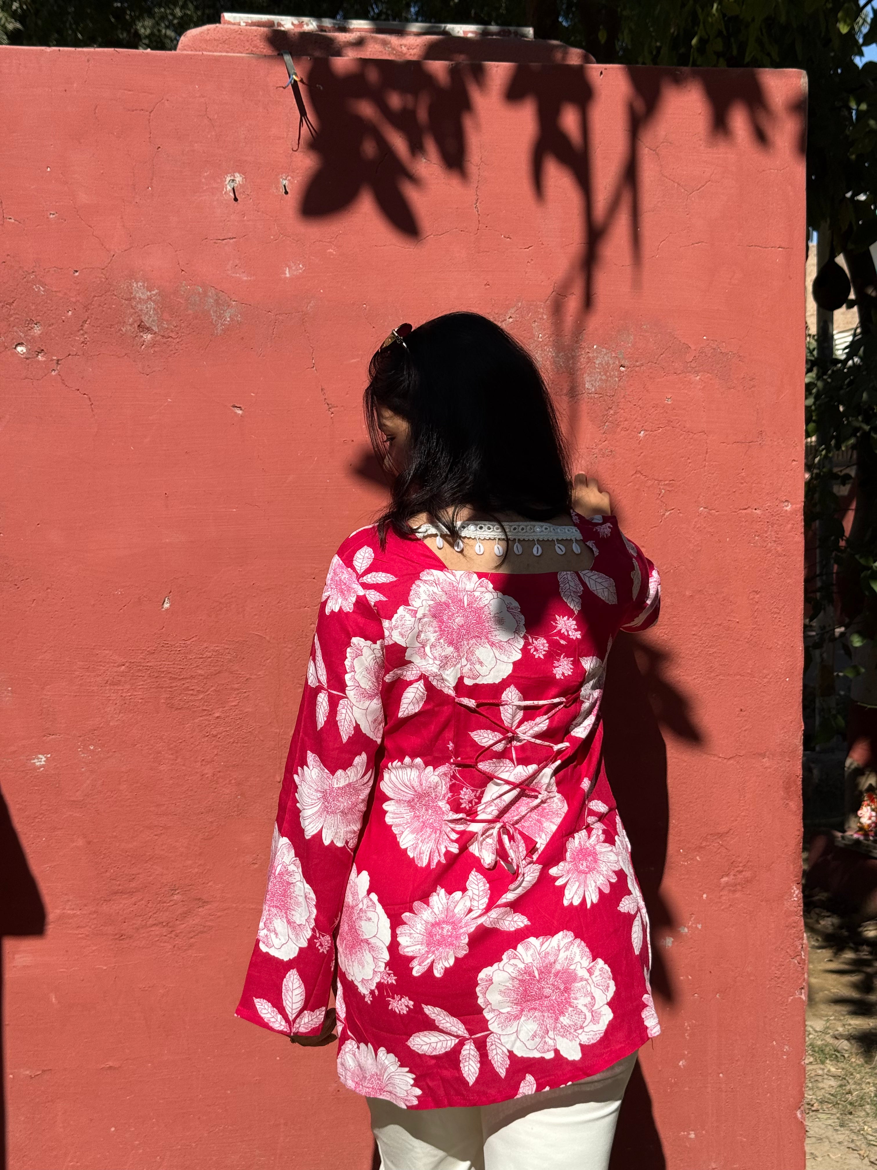 Floral Printed Short Kurti