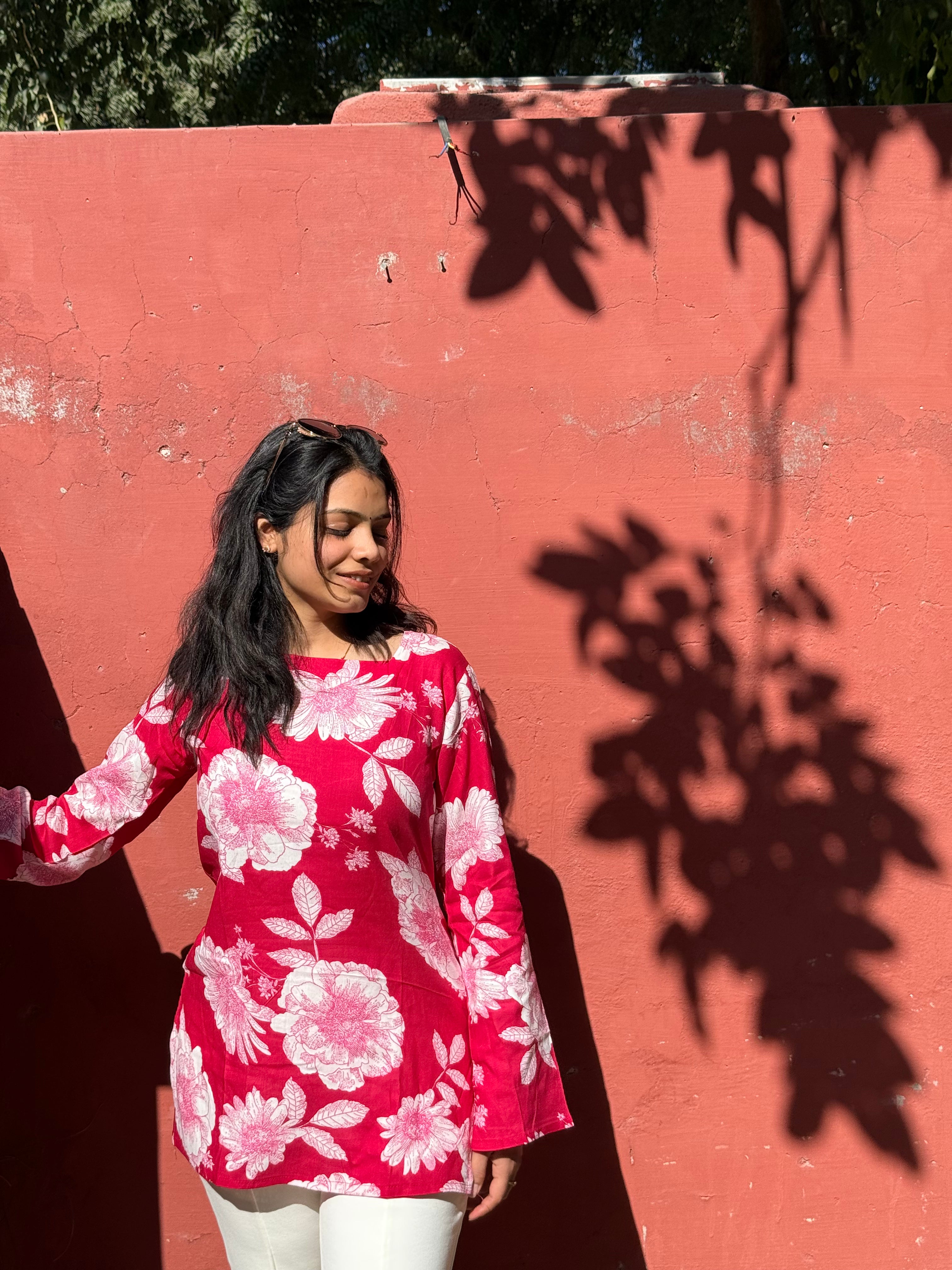 Floral Printed Short Kurti