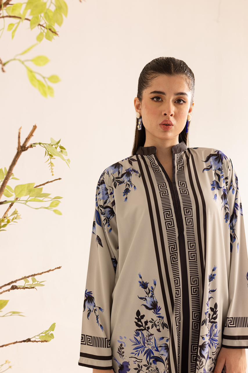 Blue & White Printed Co-ord Set – Contemporary Ethnic Charm