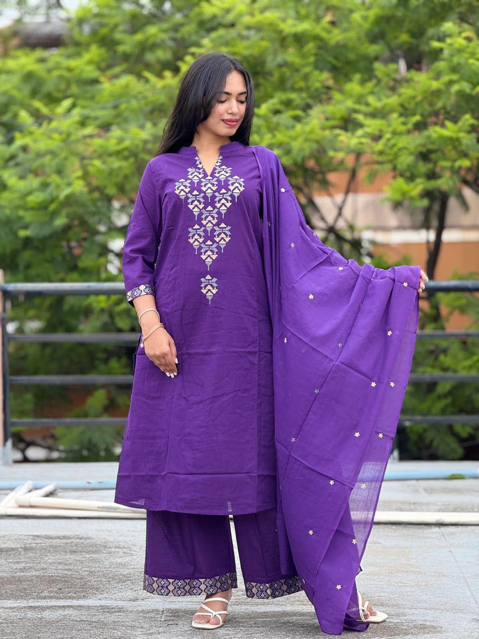 Embroidered Kurta Set with Dupatta
