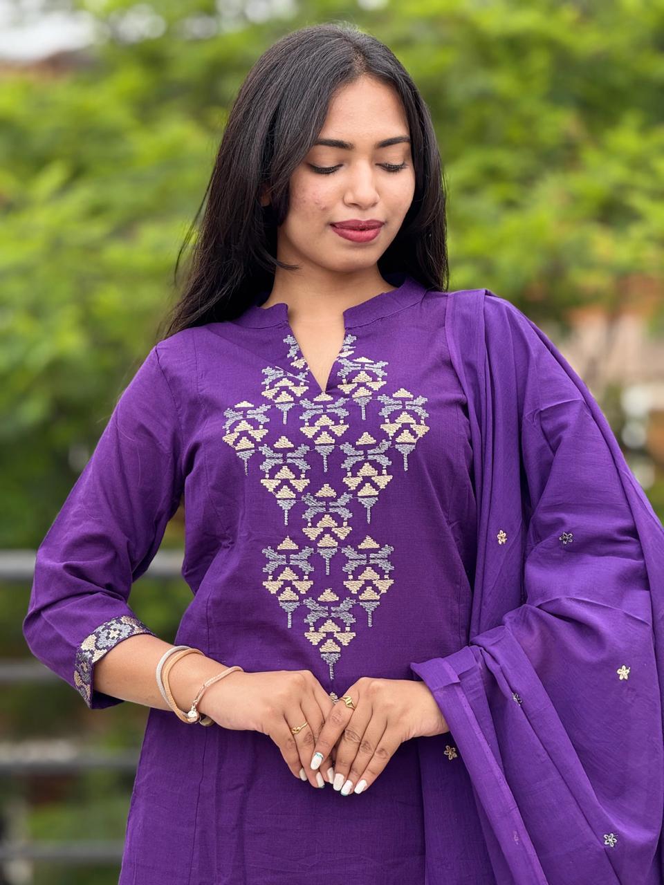 Embroidered Kurta Set with Dupatta