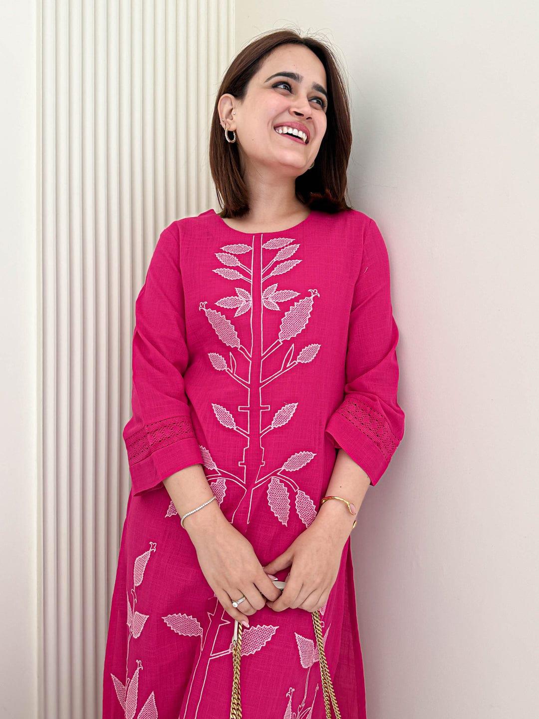 Embroidered Straight Kurta Set with Pants