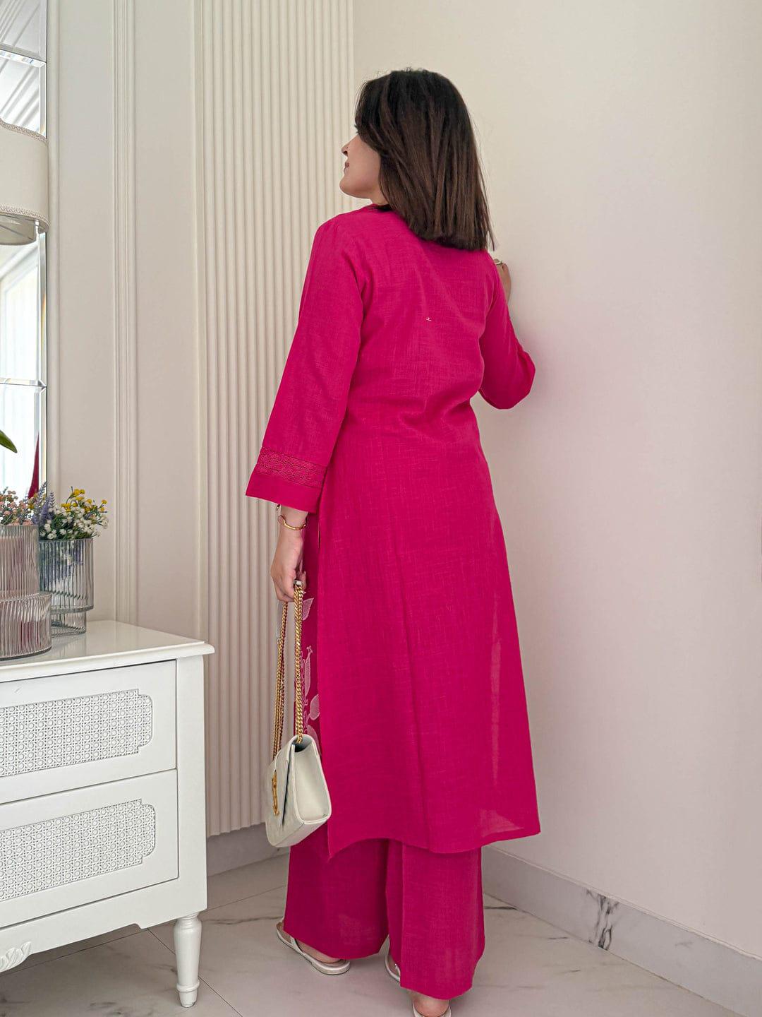 Embroidered Straight Kurta Set with Pants