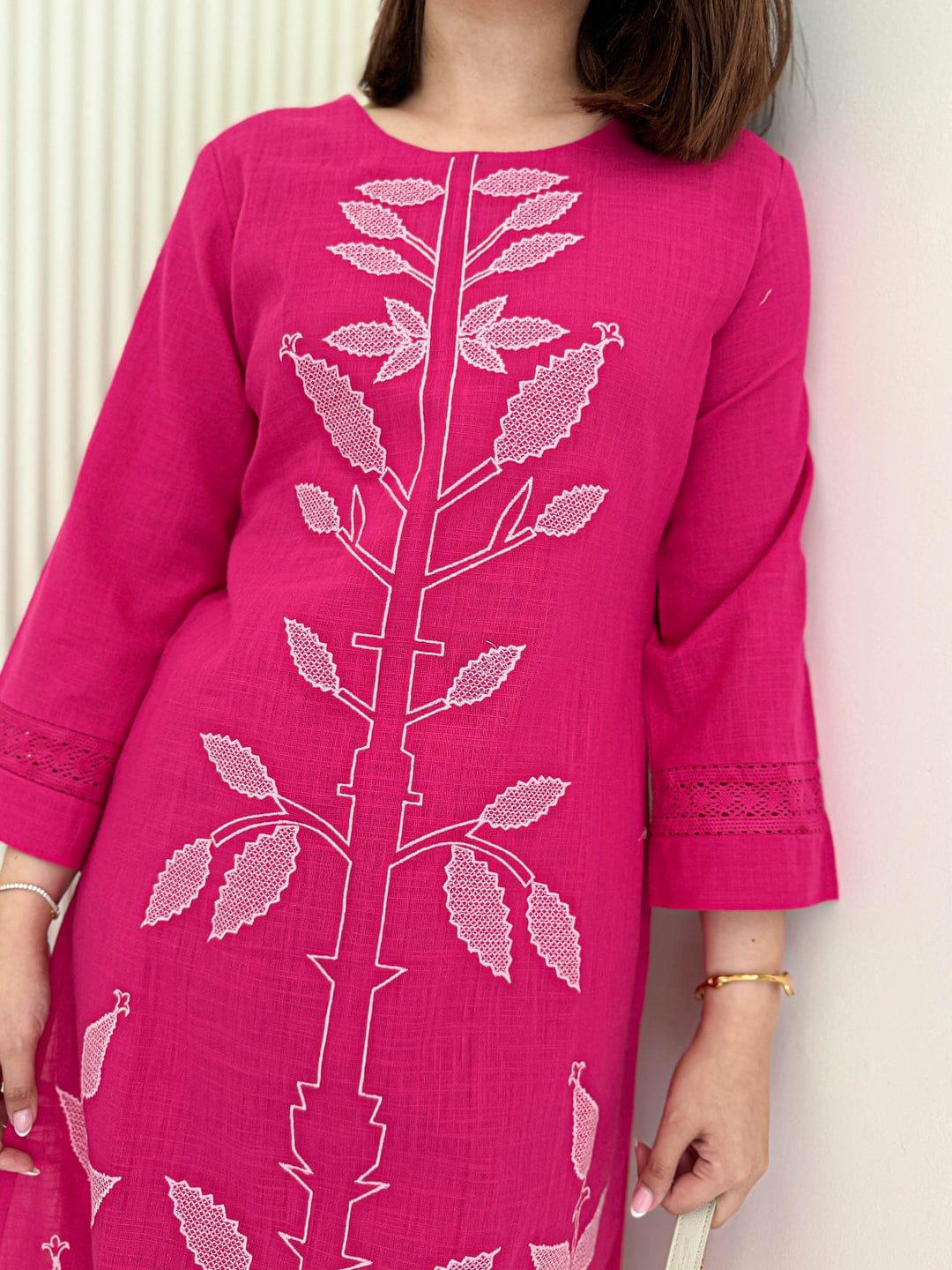 Embroidered Straight Kurta Set with Pants