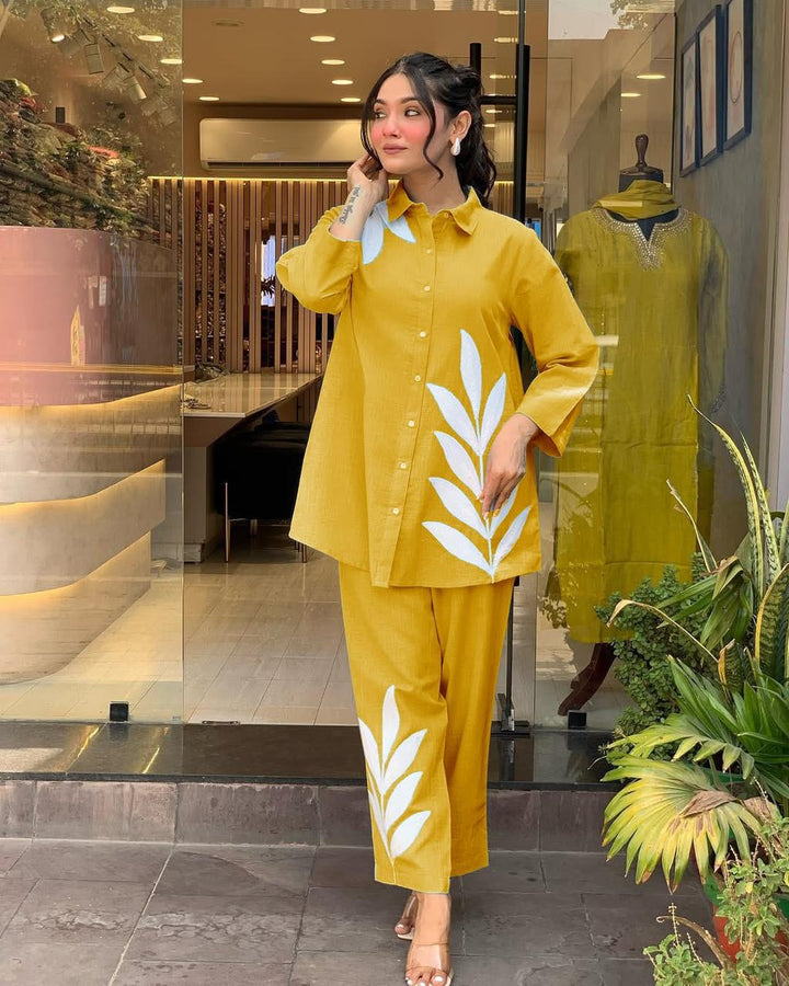 Leaf Motif Oversized Co-ord Set