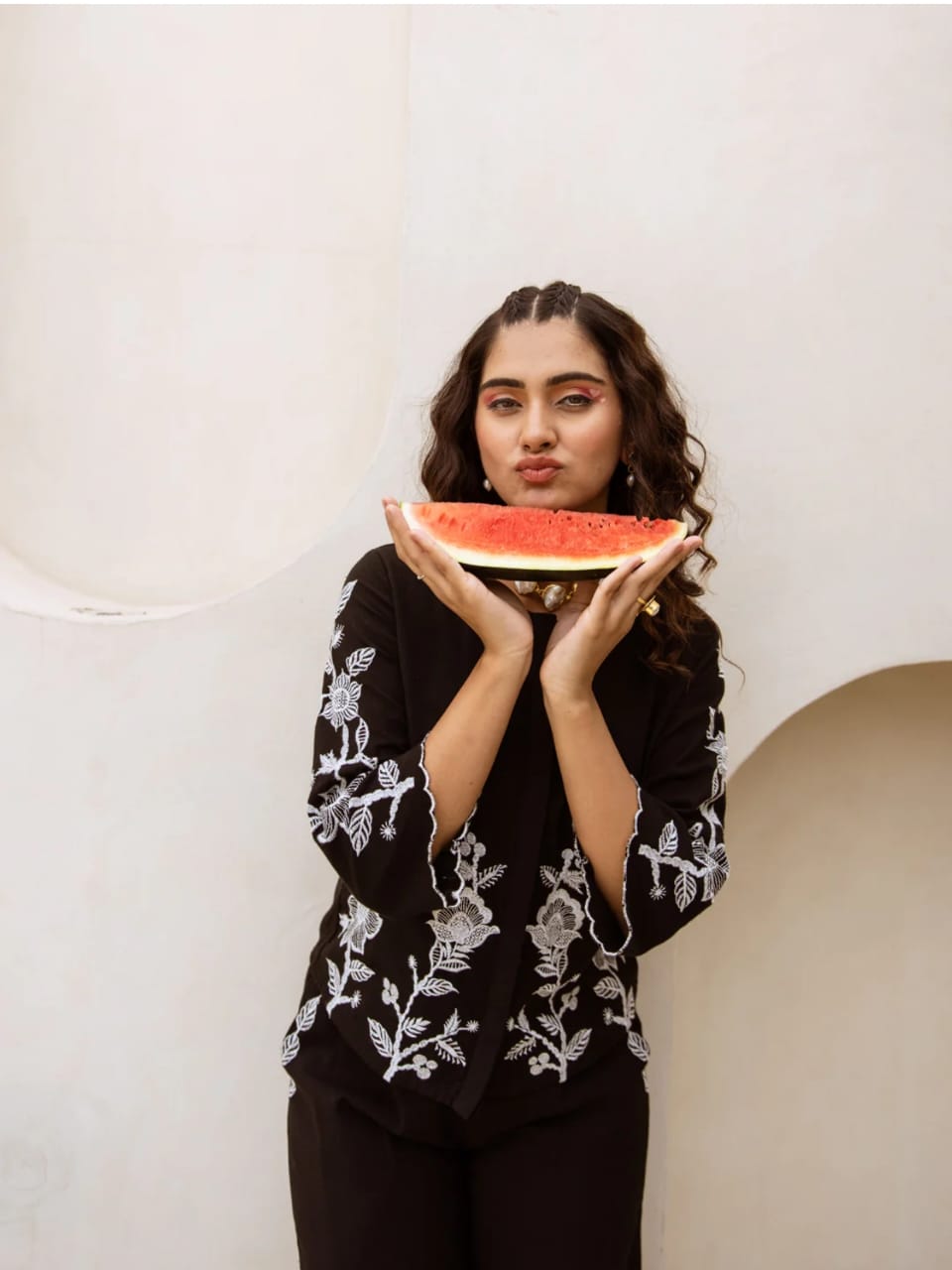 Elegant Black Embroidered Co-ord Set