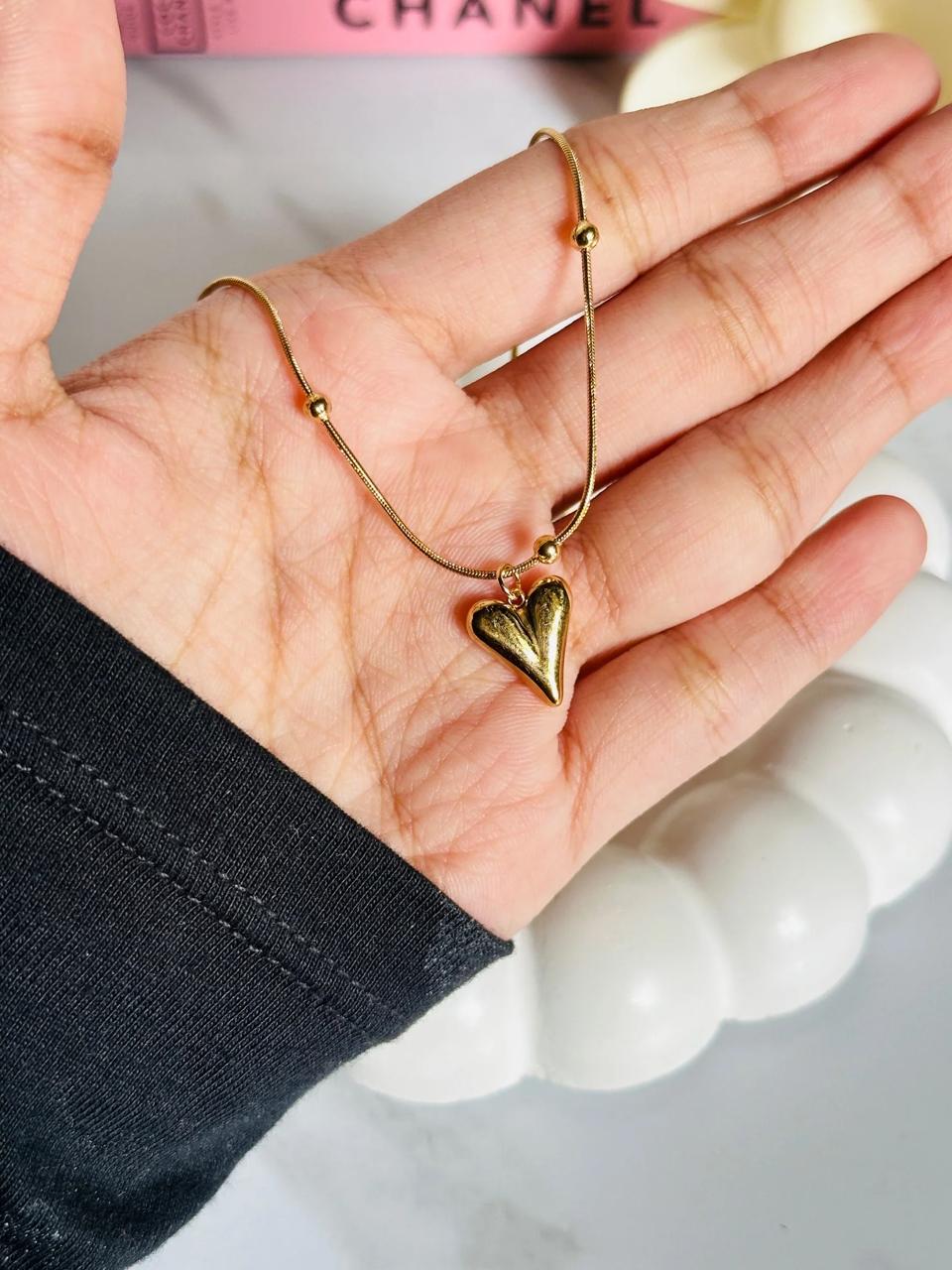 Golden Heart Pendant Necklace
