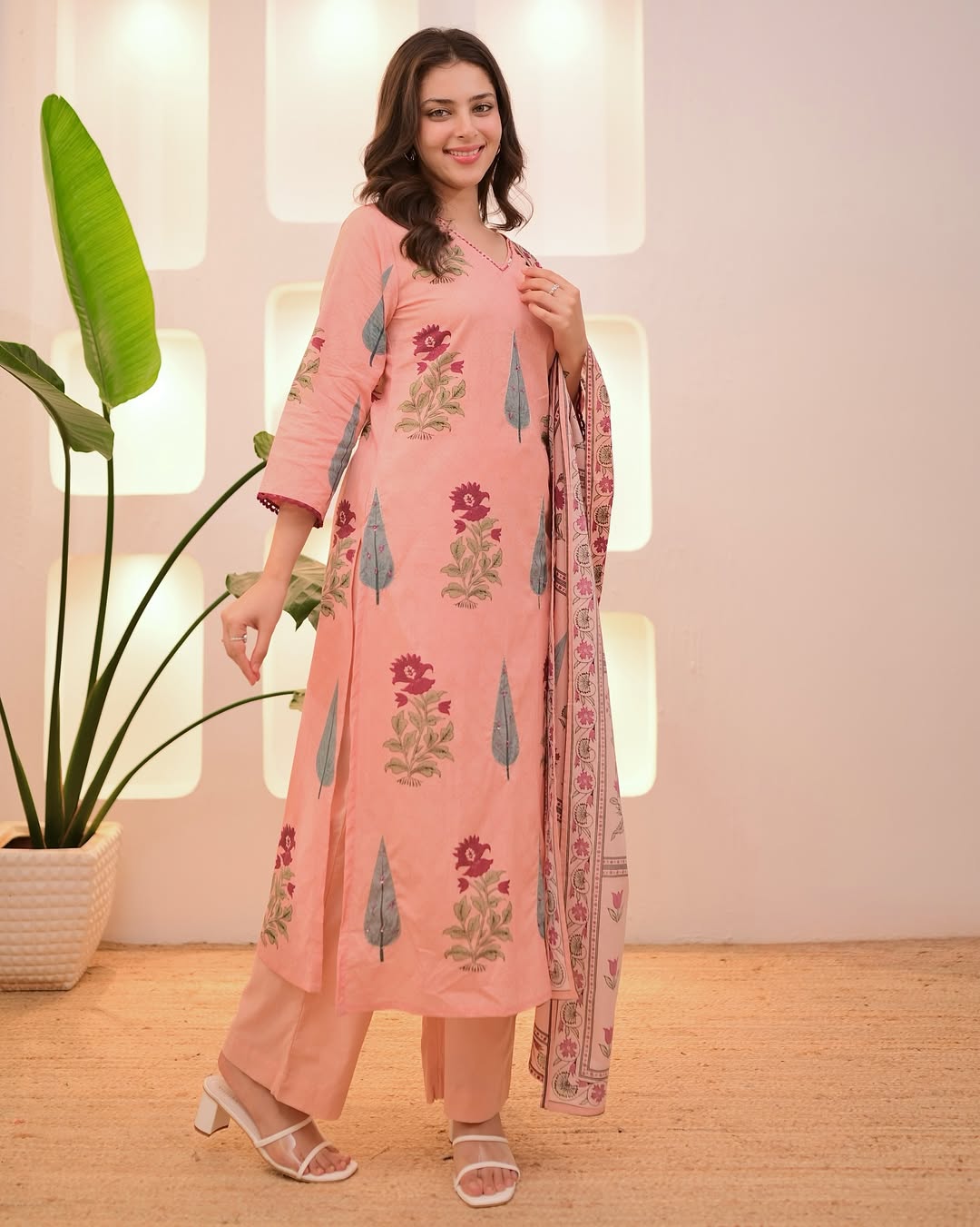 Elegant Printed Straight Kurta Set with Dupatta