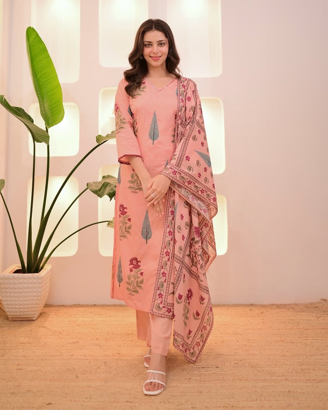Elegant Printed Straight Kurta Set with Dupatta