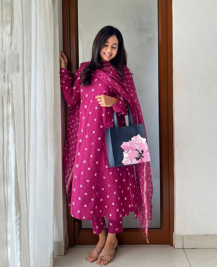 Elegant Printed Kurta Set with Dupatta