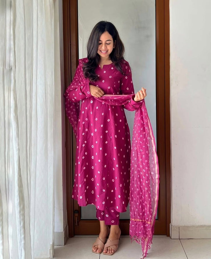 Elegant Printed Kurta Set with Dupatta