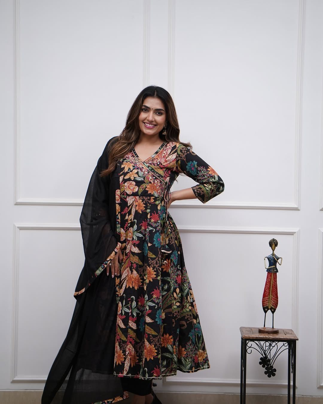 Floral Anarkali Kurta Set with Dupatta