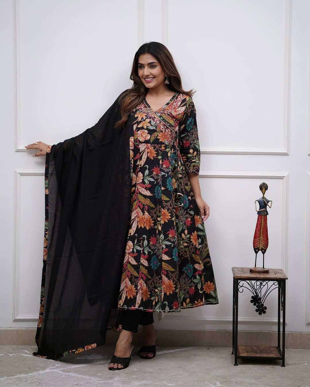 Floral Anarkali Kurta Set with Dupatta