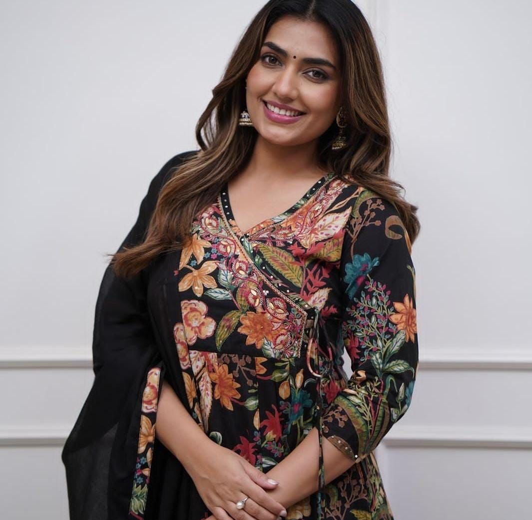 Floral Anarkali Kurta Set with Dupatta