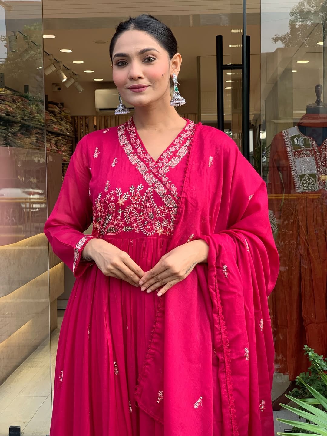 The Ruby Red Anarkali