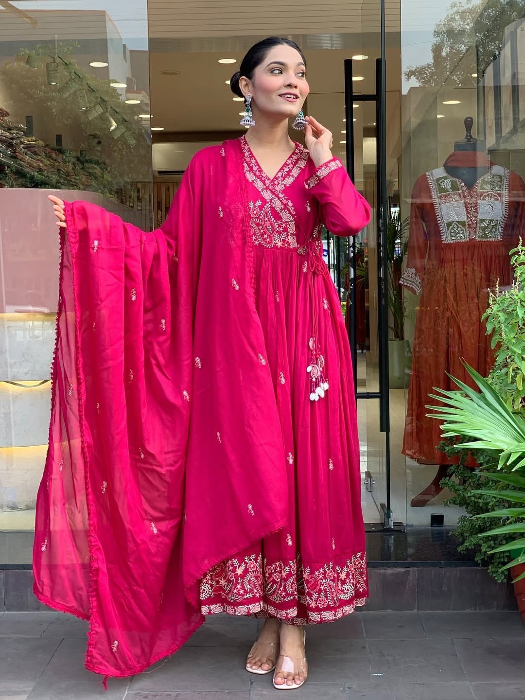 The Ruby Red Anarkali