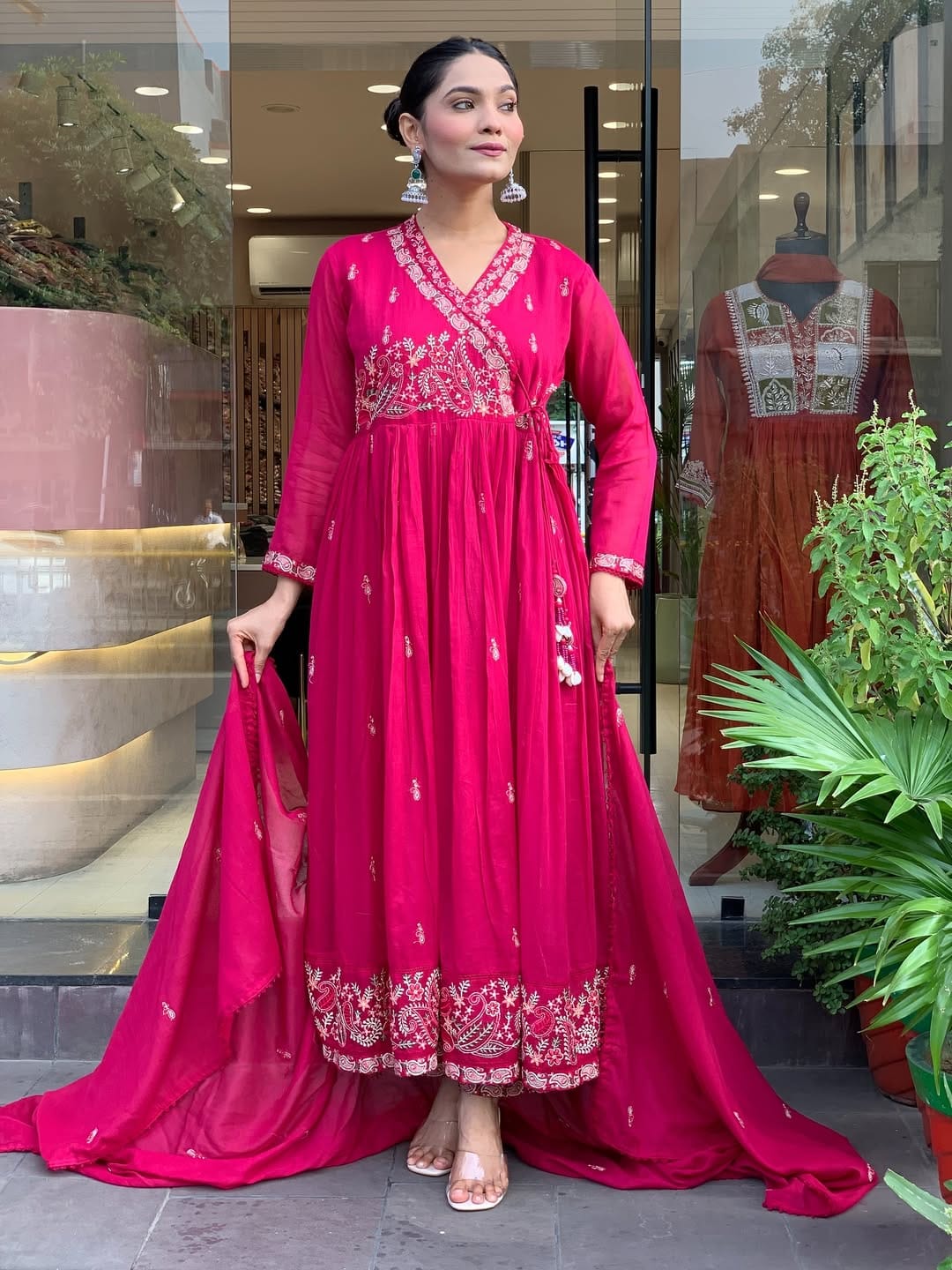 The Ruby Red Anarkali