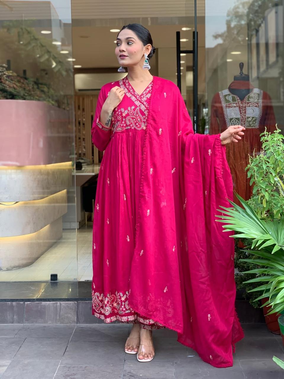Graceful Pink Anarkali Kurta with Dupatta
