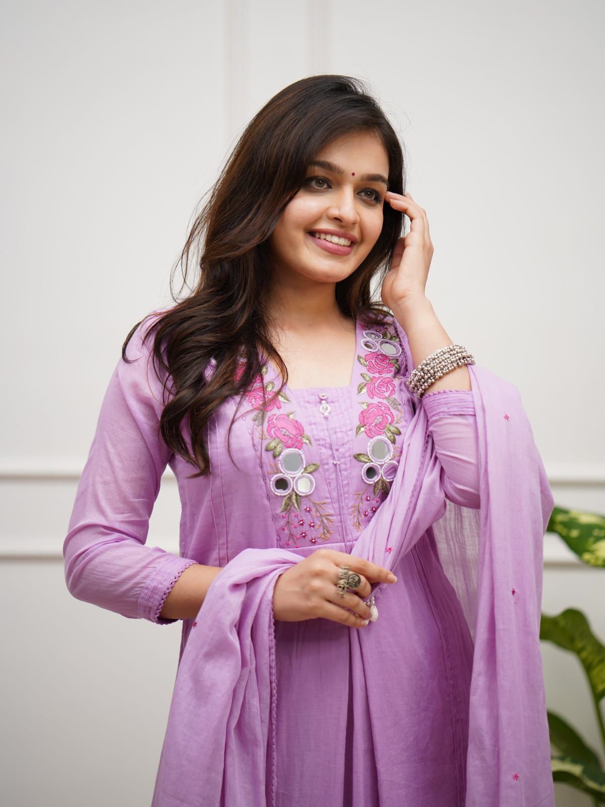 Pastel Charm: Embroidered Cotton Anarkali Suit Sets