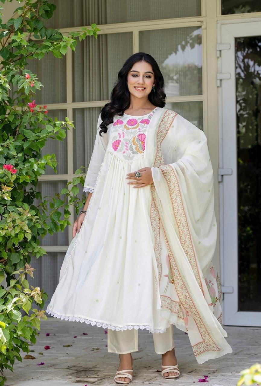 Ivory Grace Hand-Embroidered Suit Set