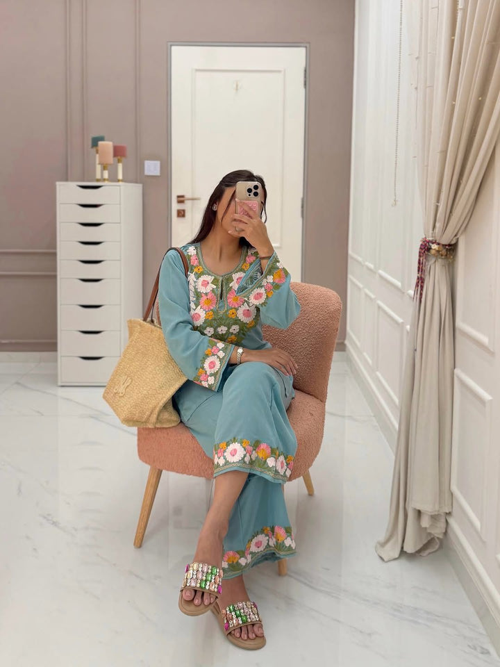 Hand-Embroidered Comfortable Co-ord Suit