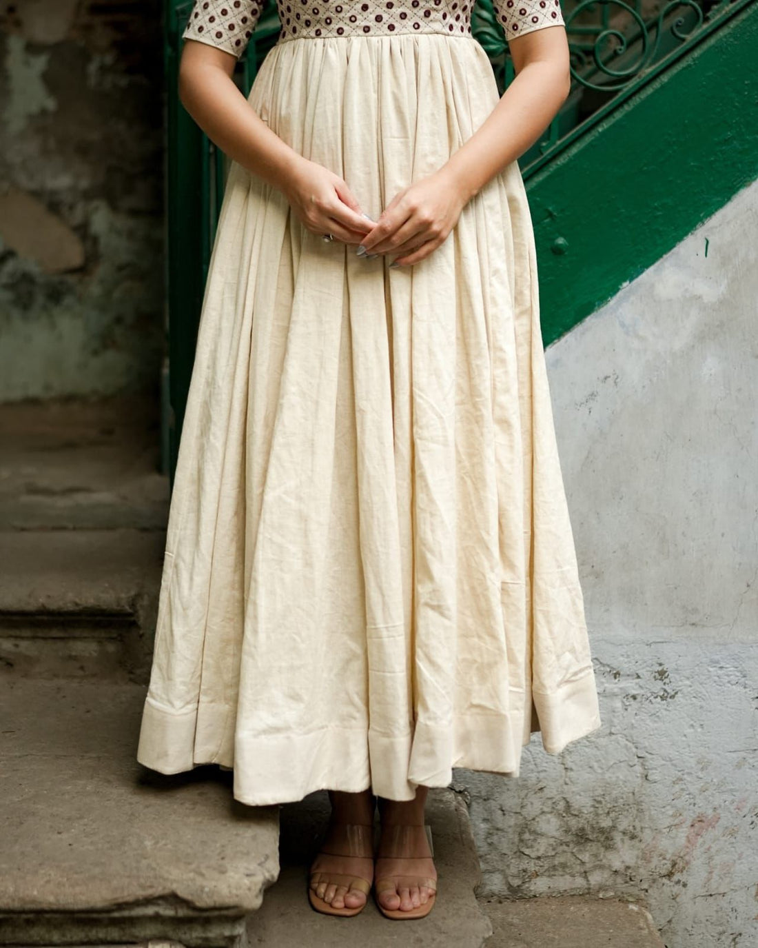 Handcrafted Mirror Work Anarkali Dress