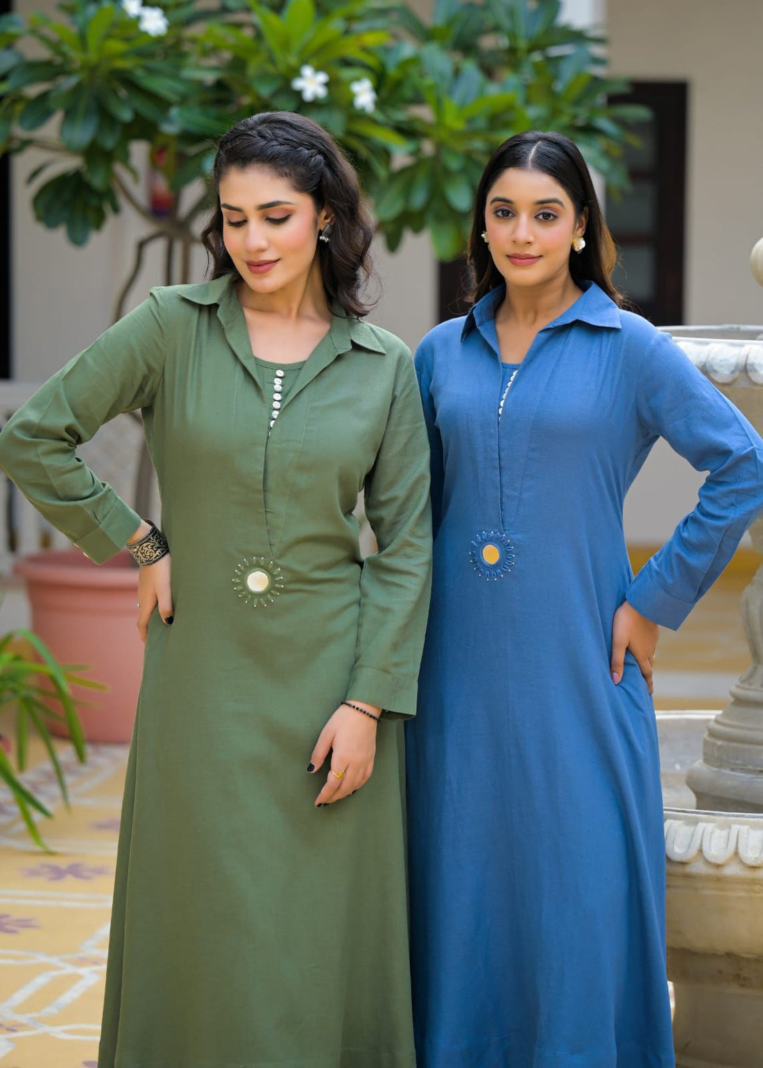 Elegant Solid Straight Kurti for Women – Minimal Embroidered Long Daily Wear Kurta | Rasika by Nidhi