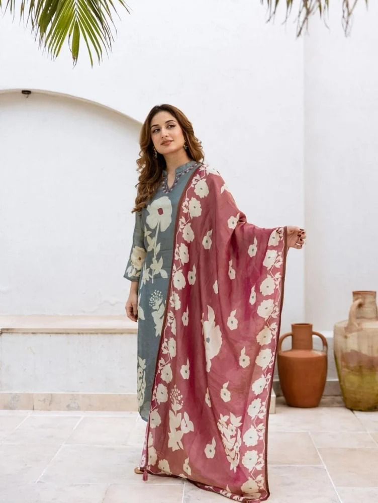 Floral Printed Kurta Set with Dupatta for Women | Elegant Ethnic Wear Online
