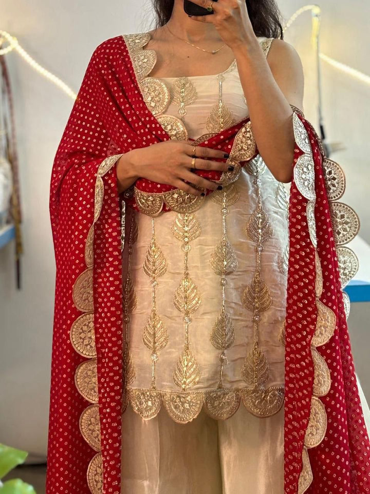 Embroidered Kurta Sharara Set with Dupatta