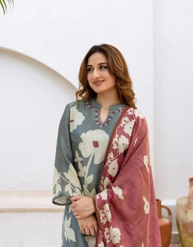 Floral Printed Kurta Set with Dupatta for Women | Elegant Ethnic Wear Online